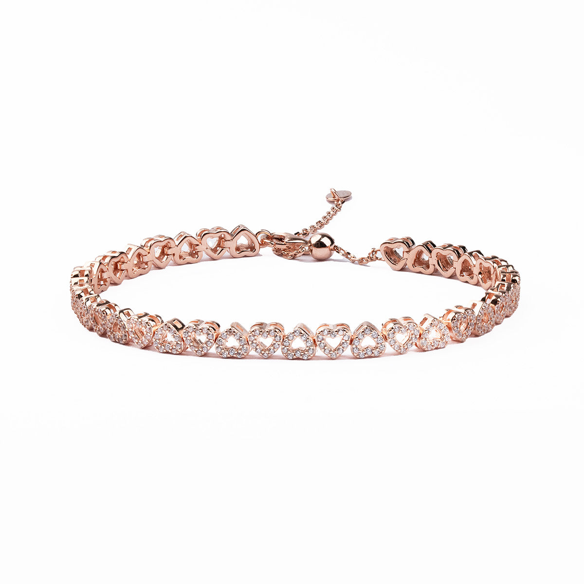 Brazalete Full Corazones (oro rosa)