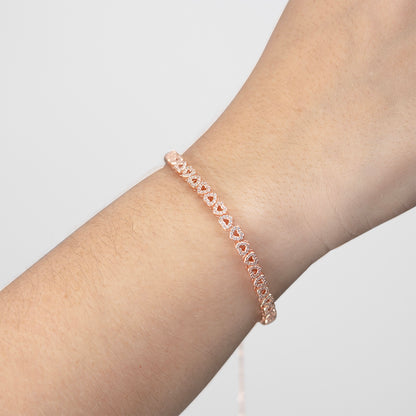 Brazalete Full Corazones (oro rosa)