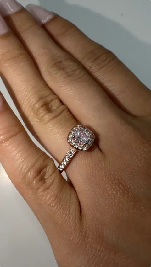 Anillo Cushion Oro Rosado