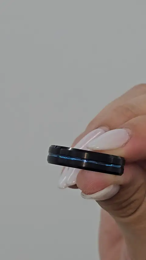 Anillo Tungsteno Linea Azul