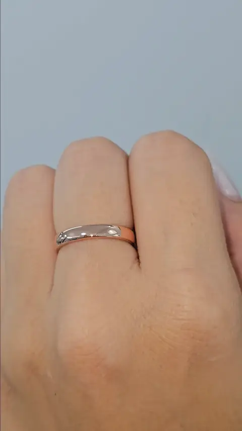 Anillo Corte Recto Oro Rosado