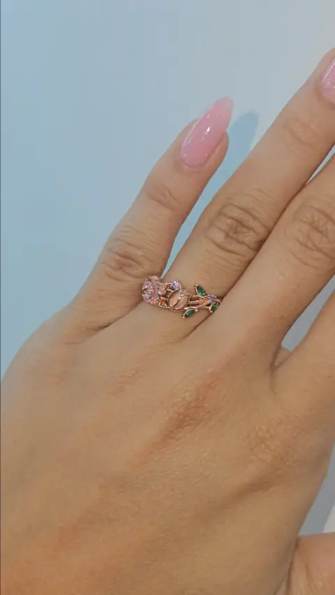 Anillo Cintillo Flores Tulipan