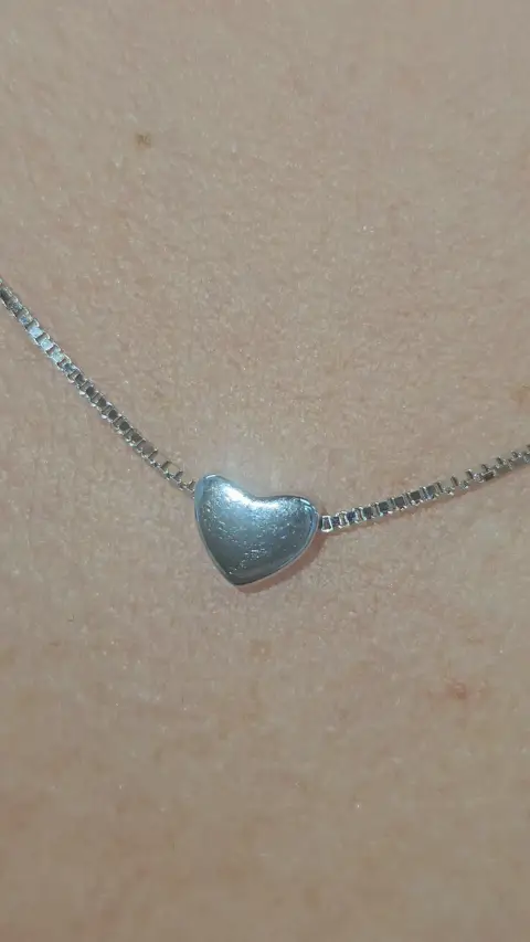Collar Corazon liso Plata