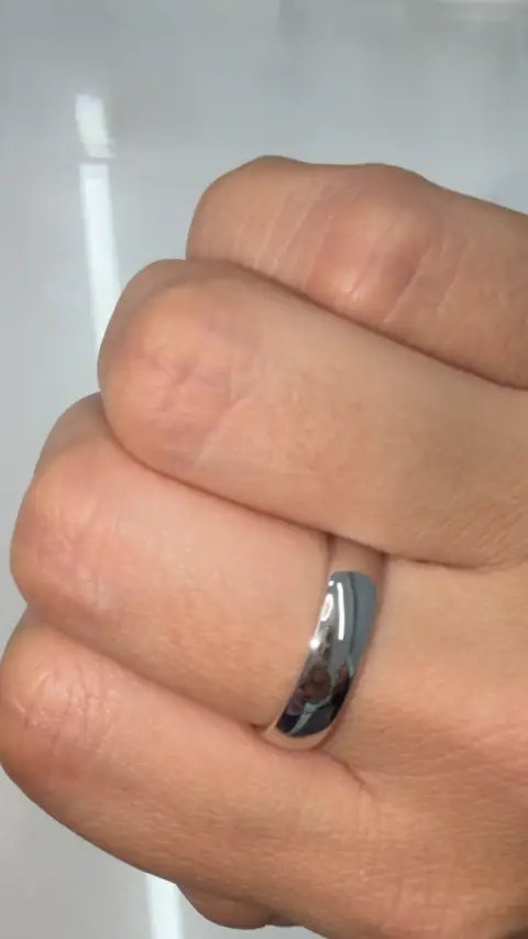 Anillo Media Caña Plata